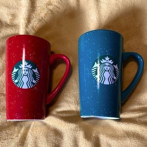 Set of 2 Starbucks Holiday Speckled Tall Mugs
